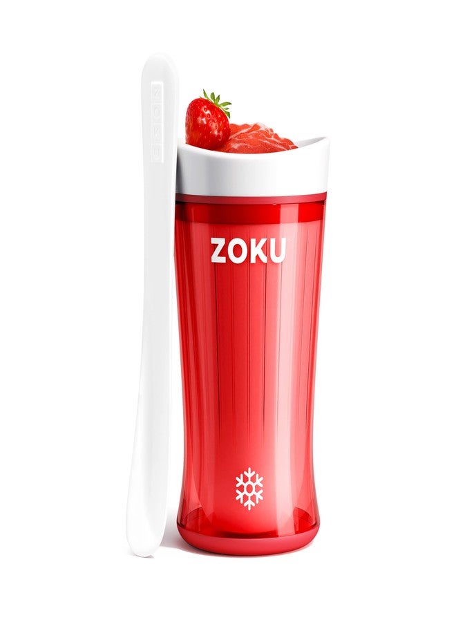 ZOKU Jumbo Slush and Shake Maker, Compact Make and Serve Cup with Freezer Core Creates Single-Serving Smoothies, Slushies and Milkshakes in Minutes, BPA-Free, Red - Image 1